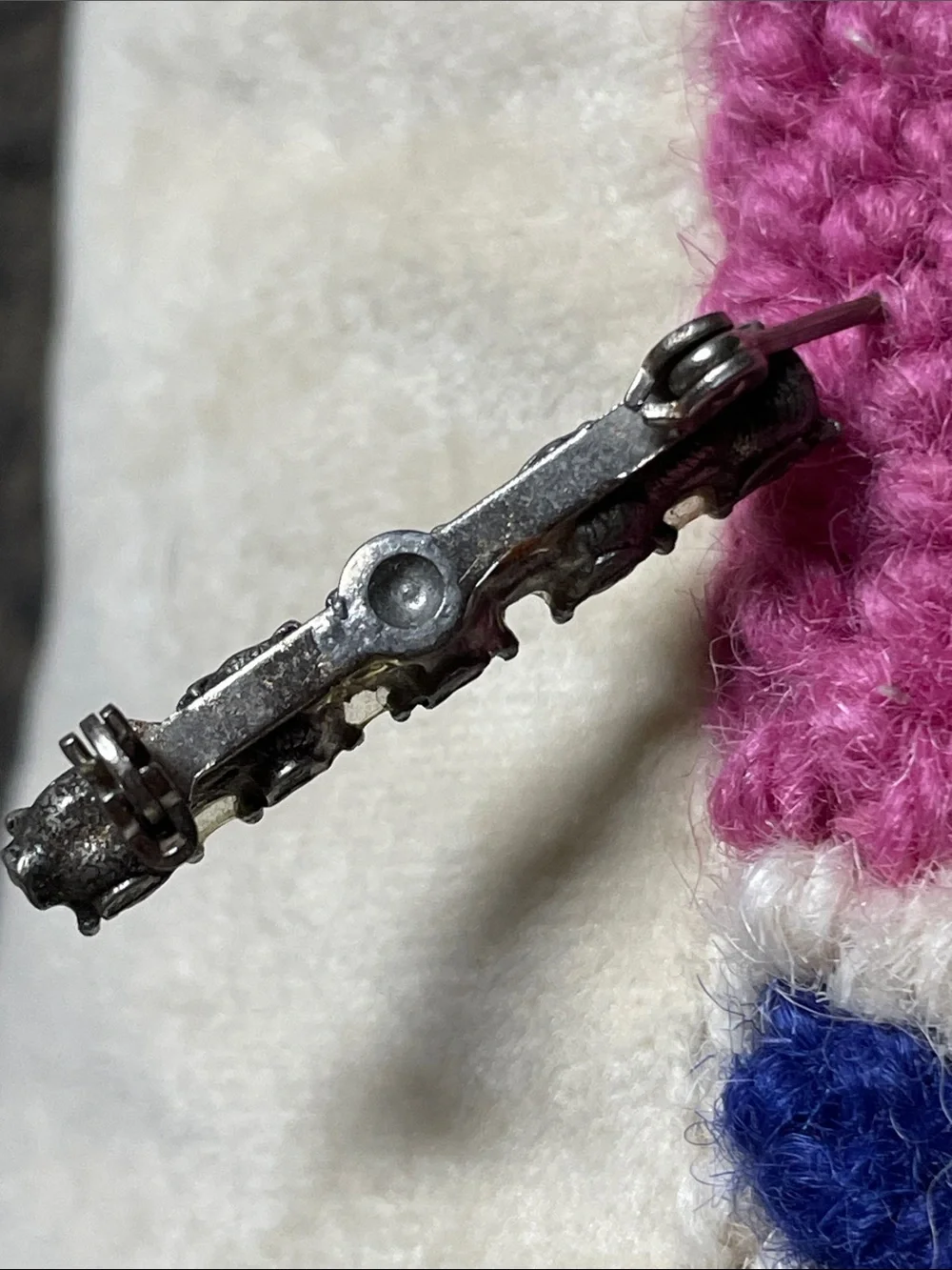 Vintage crystal bar pin